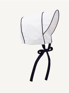 TBBC The Beaufort Bonnet Company Barringer Bonnet, white w navy trim S